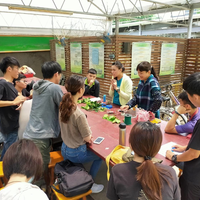 2020年5月23日，植栽設計實作課程-大二學生​於丙級造園景觀技能檢定場工程實作練習