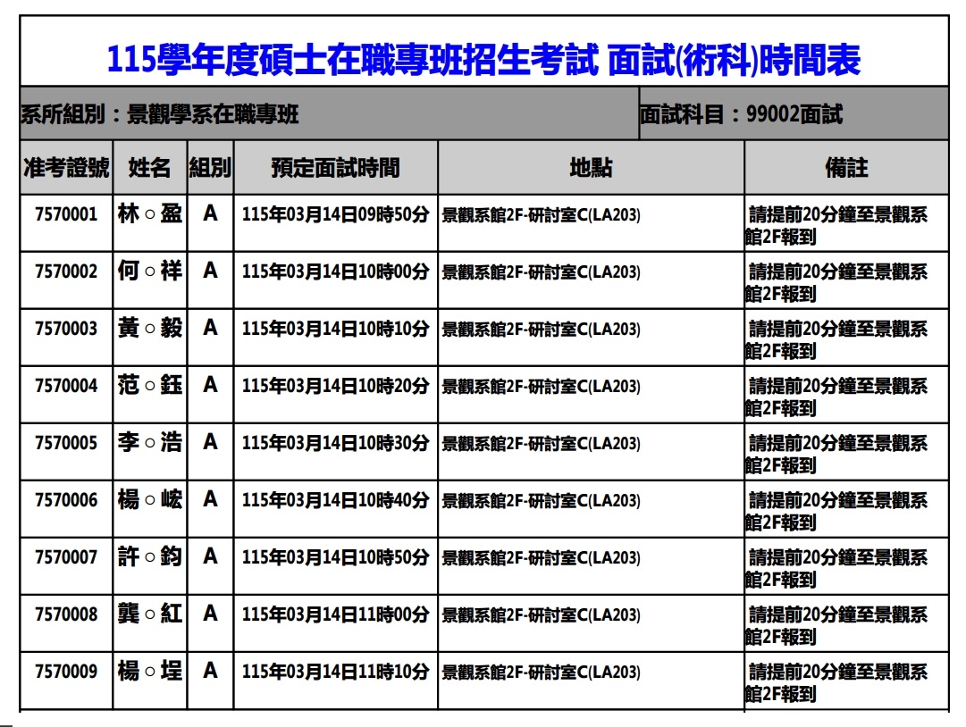 115專班面試時間r